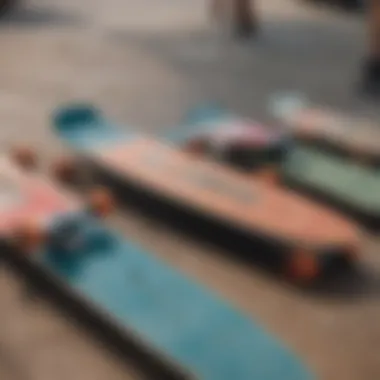 Variety of skateboards displayed together
