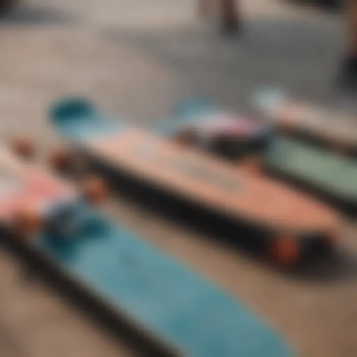 Variety of skateboards displayed together
