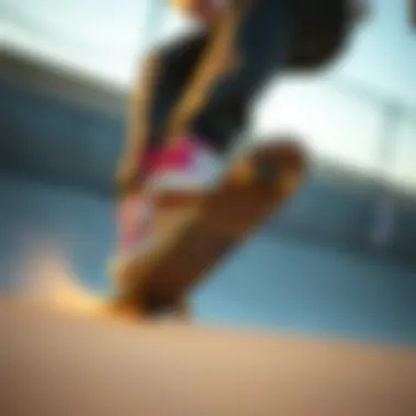 Skateboarding Tricks with Converse A skateboarder executing a trick in vibrant Converse shoes.