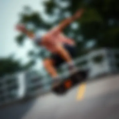 A skateboarder performing a trick while wearing Nike Norts.