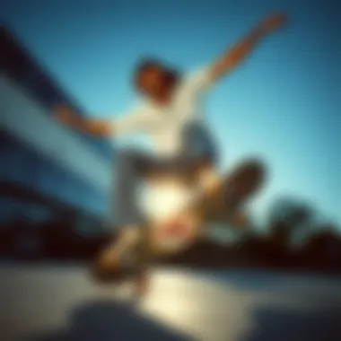 Skater performing a trick while wearing Hendrix sunglasses