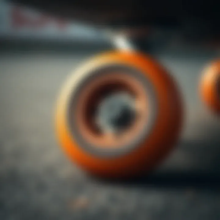 Detailed Look at Sure Grip Skate Wheels Close-up of a sure grip skate wheel showcasing its unique design and material.