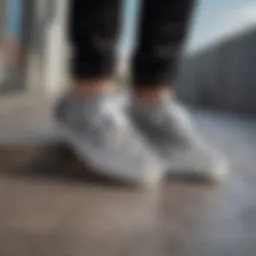 Close-up view of platform checkered Vans showcasing their unique design.