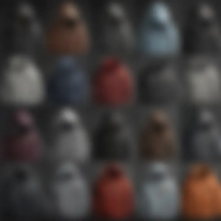 A collage of different hoodie materials and textures