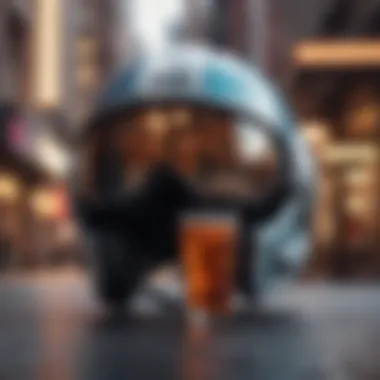 Futuristic concept of a drink helmet with advanced features