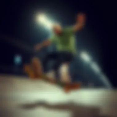 Dynamic Skateboarding Performance Dynamic skateboarding scene showcasing style and performance