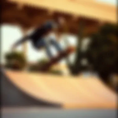 A skateboarder performing a trick in mid-air