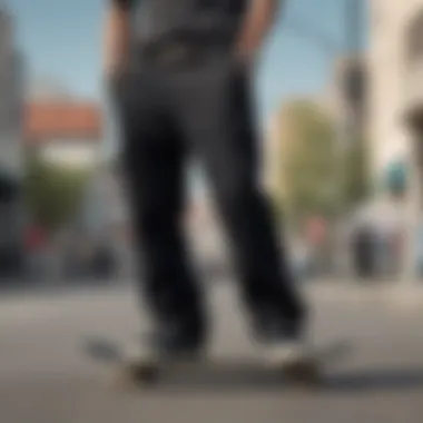 Cultural significance of black loose pants in skateboarding