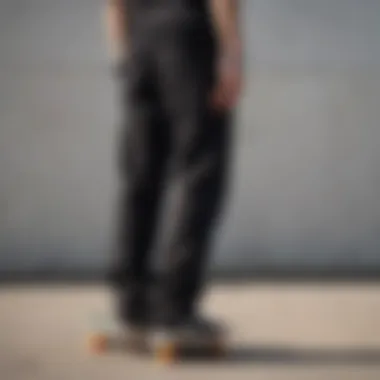 Style variations of black loose pants among skateboarders