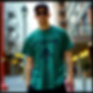 Graphic Tees as Fashion Statements A fashion-forward individual wearing a statement graphic tee in an urban setting