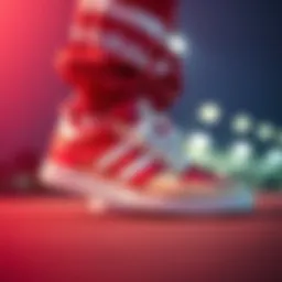 Adidas skateboarding gear showcasing red and white color scheme
