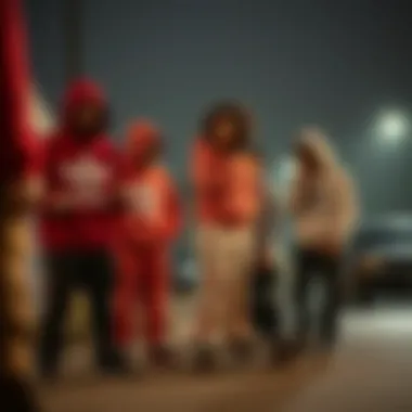 Expression of Identity through Adidas Gear Group of skateboarders expressing individuality with Adidas gear