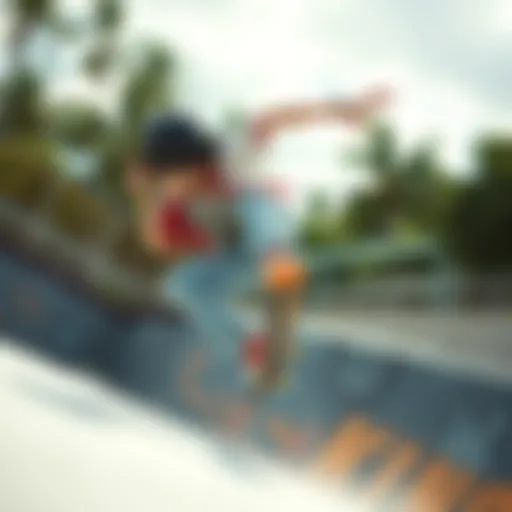 Anime Skateboarder in Action Dynamic anime character performing a skateboard trick