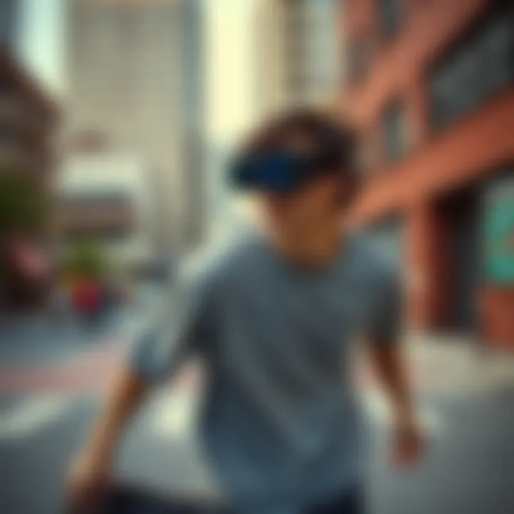 Skateboarder wearing Von Zipper Jetpack Goggles in an urban setting