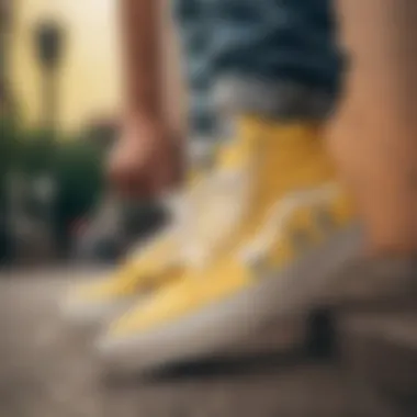 Skateboarder wearing Vans SpongeBob sneakers