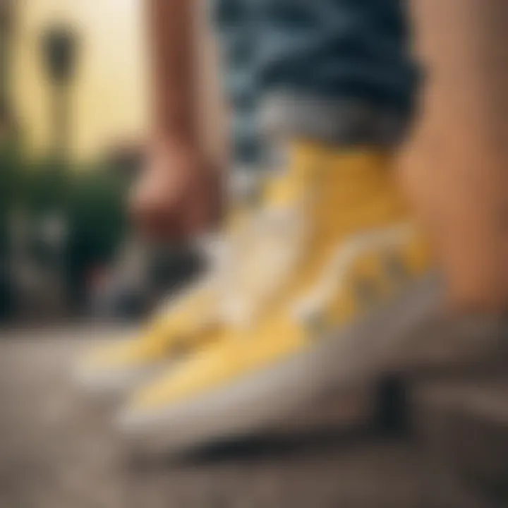 Skateboarder wearing Vans SpongeBob sneakers