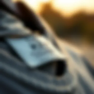 Commitment to Sustainability in Fashion Close-up of a clothing tag promoting sustainability and social awareness