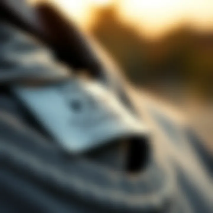 Commitment to Sustainability in Fashion Close-up of a clothing tag promoting sustainability and social awareness