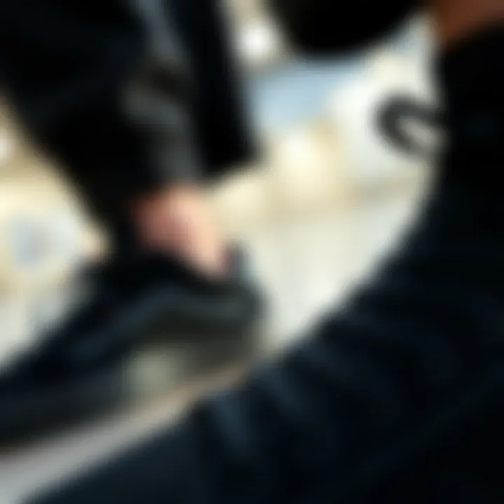 Design Details of Black Blazer Shoes Close-up of the design features of black blazer shoes