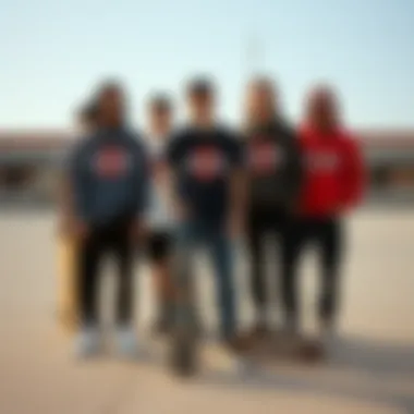 Skate Culture Unity Group of skaters wearing Dickies, embodying skate culture