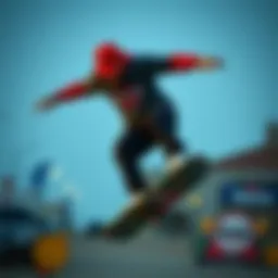 A skater performing tricks in Dickies apparel