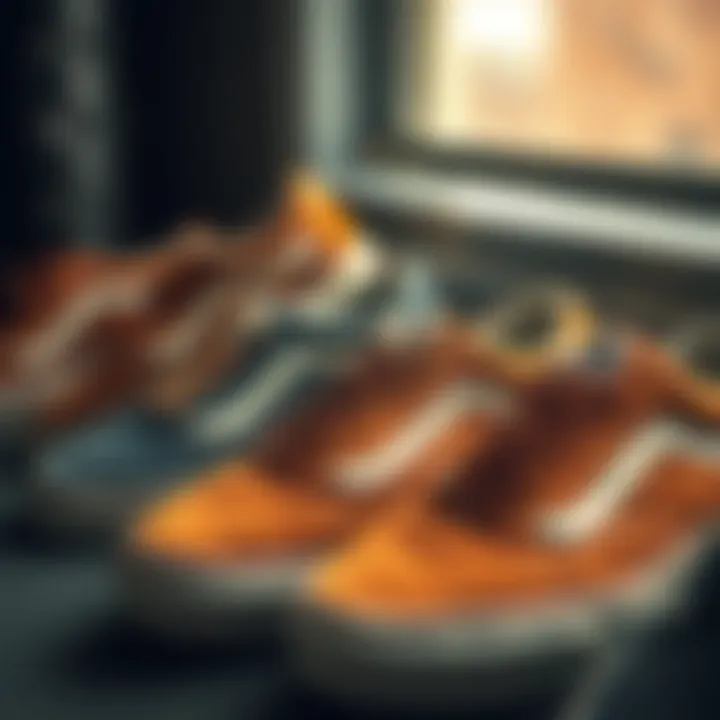 Design Elements of Old Skool Vans Stylish arrangement of Old Skool Vans highlighting their design elements