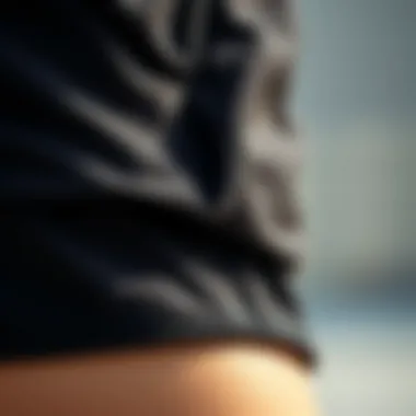 Quality Craftsmanship of Black Sweatshorts Close-up of fabric and stitching of black sweatshorts