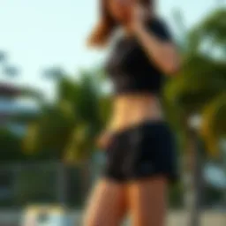 Stylish black sweatshorts paired with a casual top