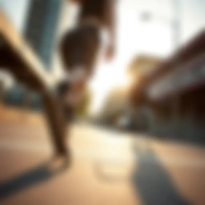 Urban Vibes with Black Sweatshorts Comfortable black sweatshorts in an urban skate setting