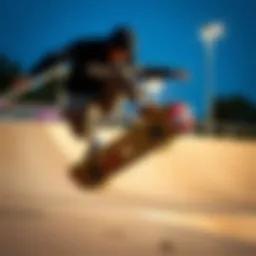 Jolt pants showcased on a skateboarder performing a trick