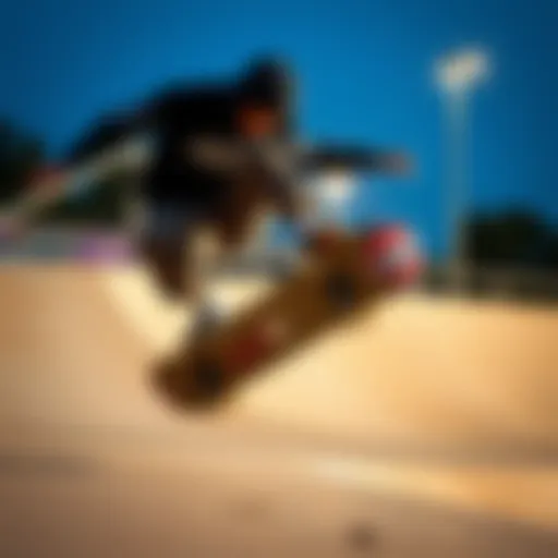 Jolt pants showcased on a skateboarder performing a trick