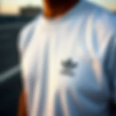 Material Details of the White Adidas Shirt Material details showcasing quality fabric