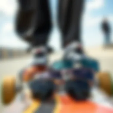 Collection of trendy sunglasses on a skateboard