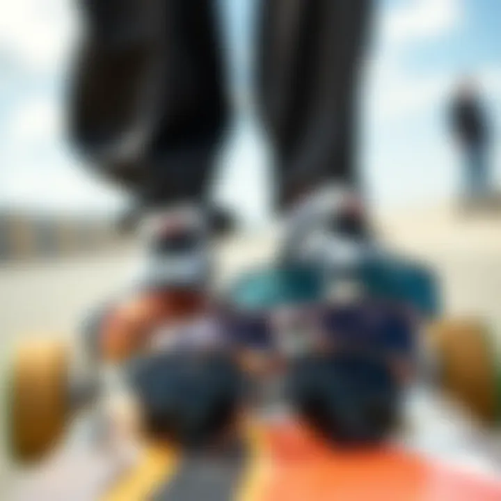 Collection of trendy sunglasses on a skateboard