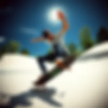 Skateboarding Tricks with Trucks Expert skateboarder performing tricks with trucks