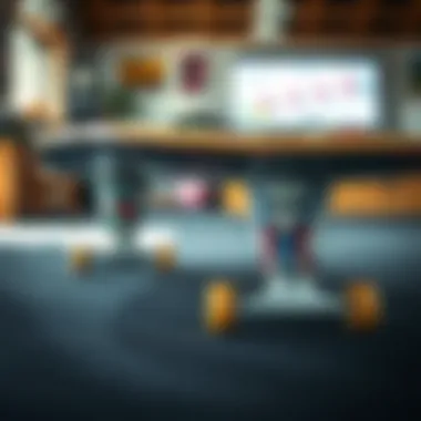 Creative Customization of Skateboard Table Legs Customized skateboard table leg with eye-catching graphics and patterns