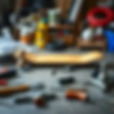 Essential Maintenance for Skateboard Table Legs Maintenance tools and tips laid out for skateboard table leg care