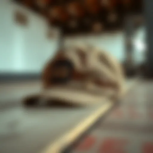 Stylish Design of the 5 Panel Camper Hat A stylish 5 panel camper hat on a wooden surface showcasing its unique design.