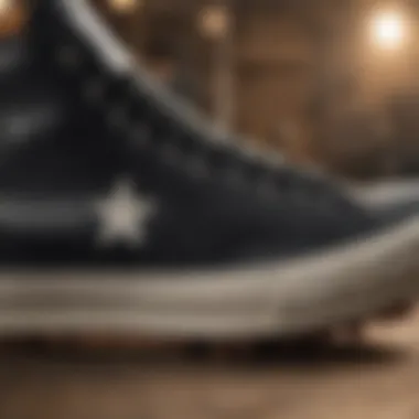 Detailed close-up of the Converse High Lugged Black sneaker design