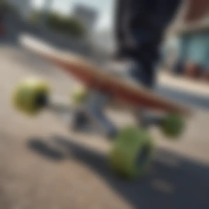 A close-up view of high-quality skateboard trucks showcasing their design and material.