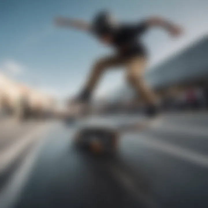 Skater performing tricks while wearing the Flight Deck XL Lens