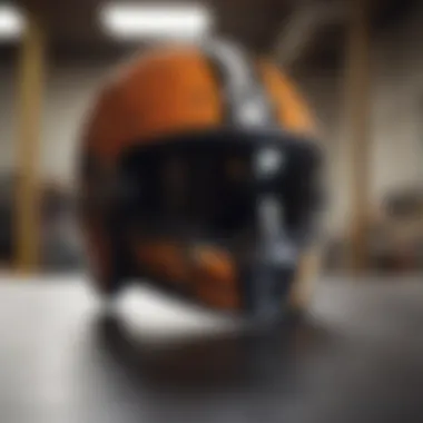 Inside view of a Triple A helmet illustrating its construction and protective technology.