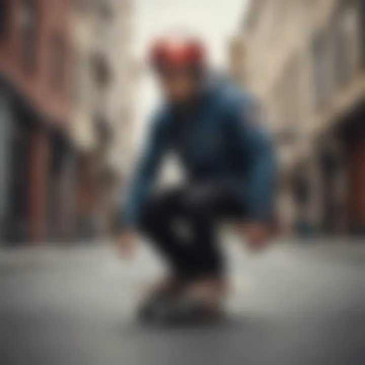 A skateboarder wearing a Triple A helmet, demonstrating the perfect fit and style.