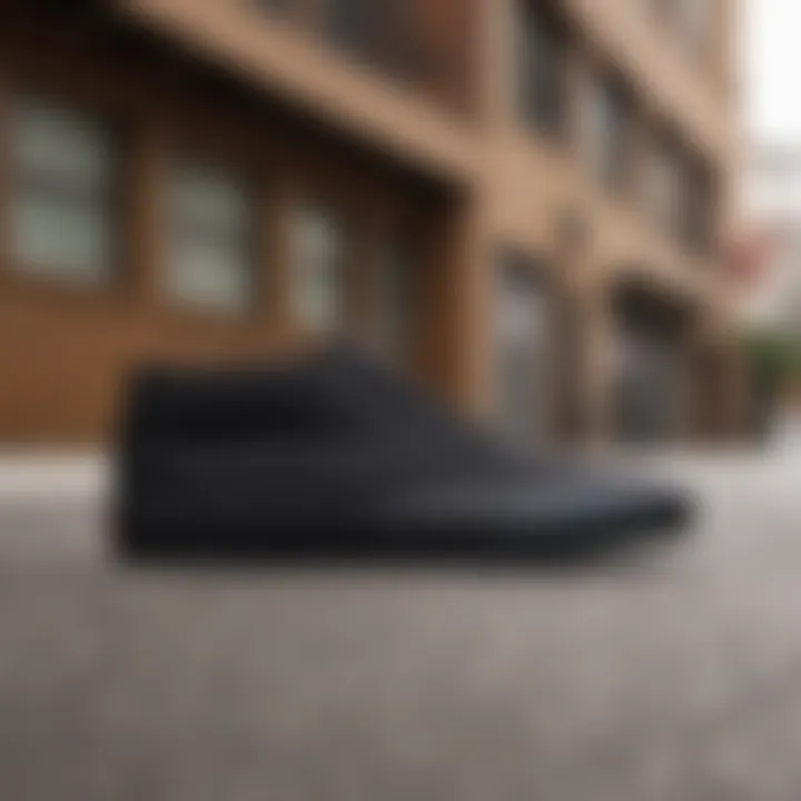 Detailed view of Vans Chukka Low All Black showcasing its sleek design