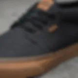 Close-up of Vans Chukka Low Black Gum showcasing material texture