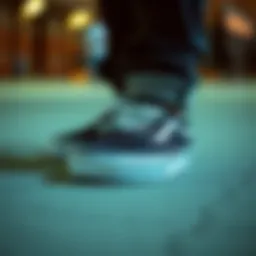 A stylish pair of Vans deck shoes showcasing their unique design.