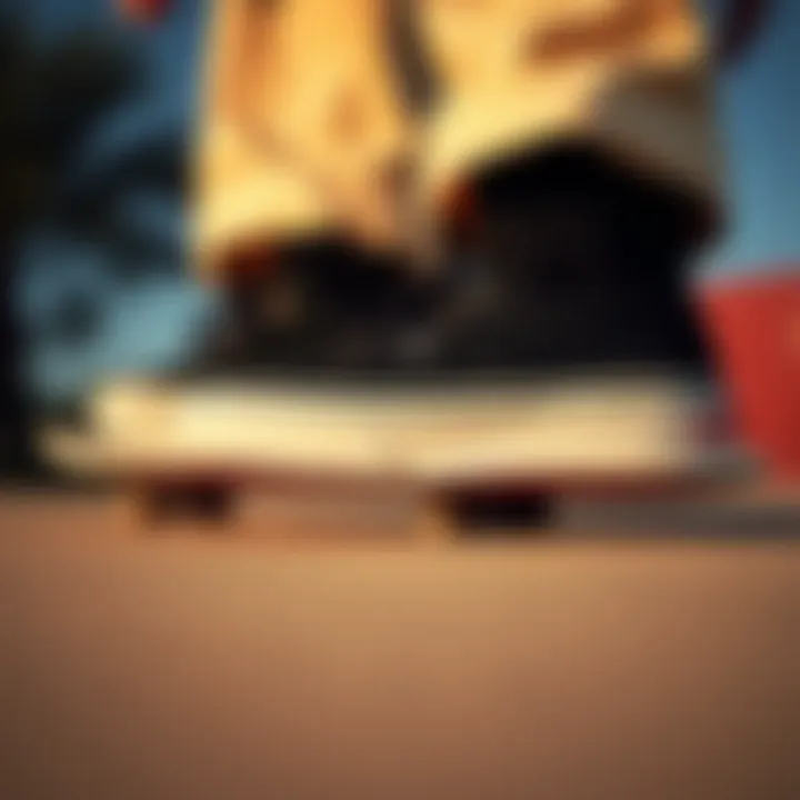 Vans Deck Shoes in Action Vans deck shoes in action during a skateboarding session, demonstrating their performance.