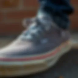 Close-up of innovative material used in Vans shoes