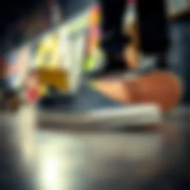 Vans Leather Perf Slip-On in Skate Culture Vans Leather Perf Slip-On against a backdrop of skateboarding elements