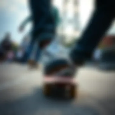 Skaters Embracing Style and Functionality Vans Old Skool Floral being worn during a skateboarding session